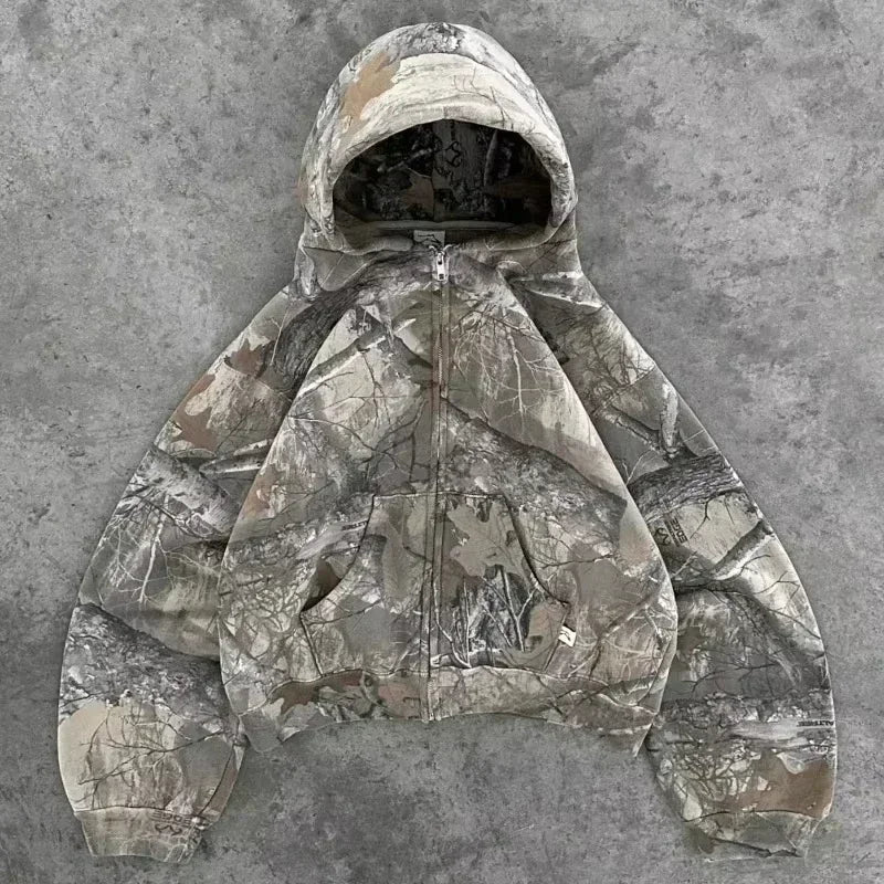 Y2K Street New Fashion Oversized Skull Print Sweater Hoodie Men Harajuku Vintage Hip Hop Popular Casual Sports Hooded Sweater