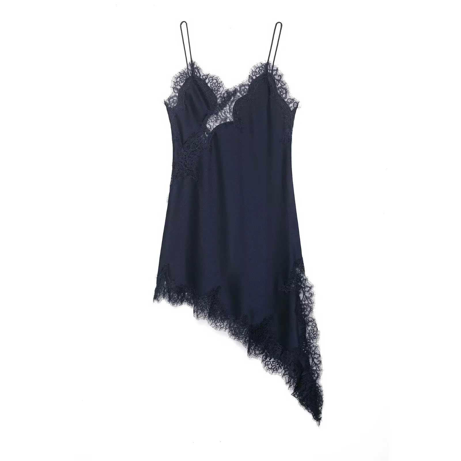 Mode Féminine Sexy Col V Dentelle Élégante Robe Halter Asymétrique Ourlet Robe 2026 Été Nouvelle Mode Vacances Fête Robes de Plage
