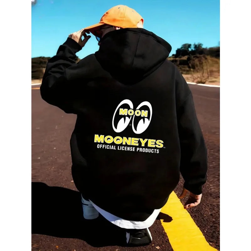 2026 model with the "MOON EYES" logo - black men's sports cap t-shirt - outdoor hip-hop cap men's and women's long-sleeved top