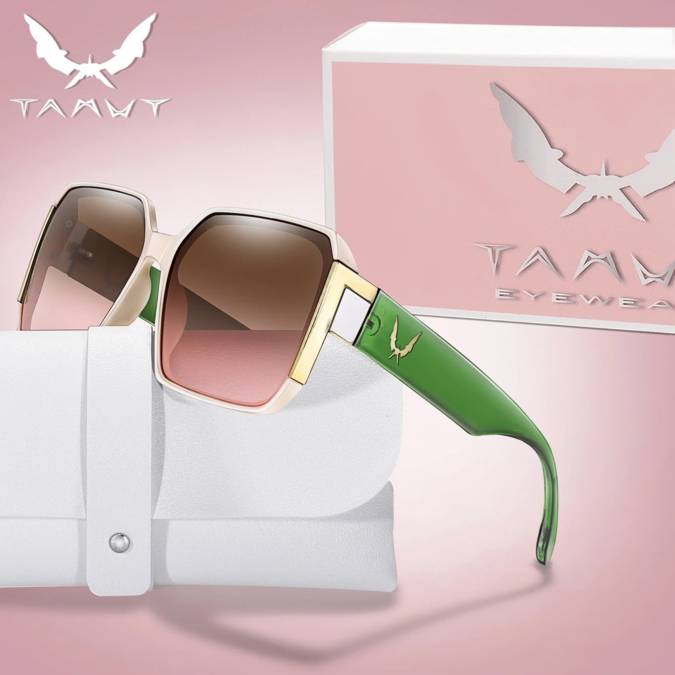 Lunettes de soleil carrées de luxe – Protection UV unisexe pour l'extérieur et le voyage