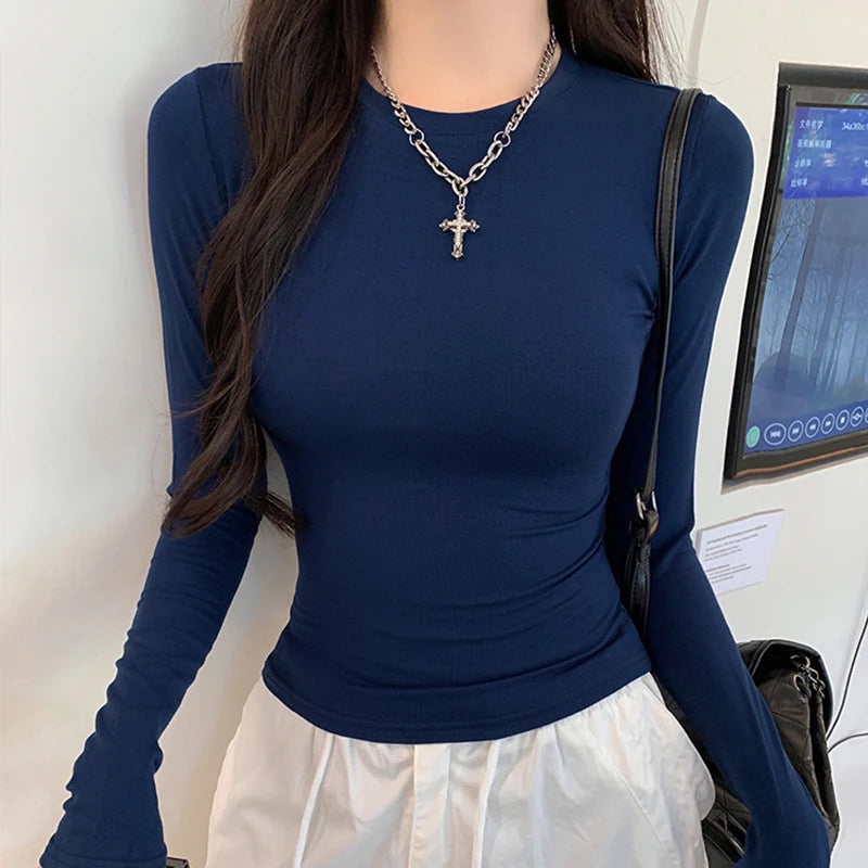 Women's Slim Fit Long Sleeve T-Shirt – Comfort & Style