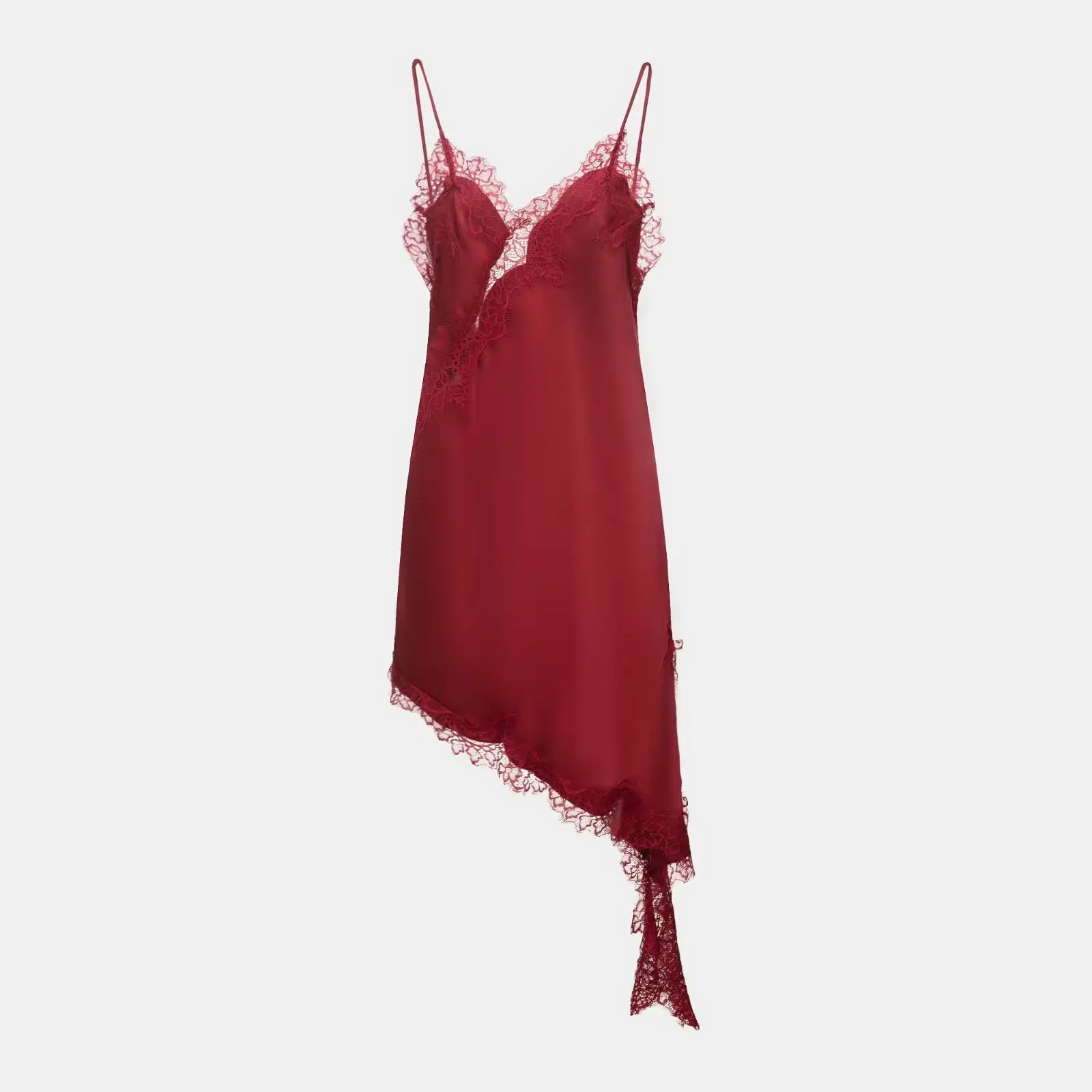 Mode Féminine Sexy Col V Dentelle Élégante Robe Halter Asymétrique Ourlet Robe 2026 Été Nouvelle Mode Vacances Fête Robes de Plage
