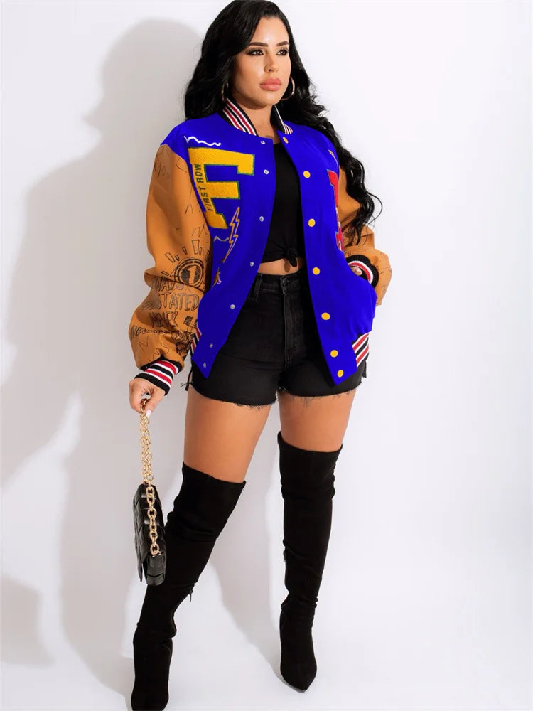 Winter Jackets For Women 2026 Baseball Coats Varsity Jacket Clothes y2k Fall Buttons Long Sleeve Tops Jacket For Women