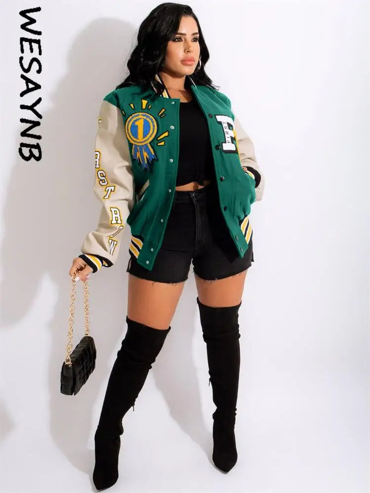 Winter Jackets For Women 2026 Baseball Coats Varsity Jacket Clothes y2k Fall Buttons Long Sleeve Tops Jacket For Women