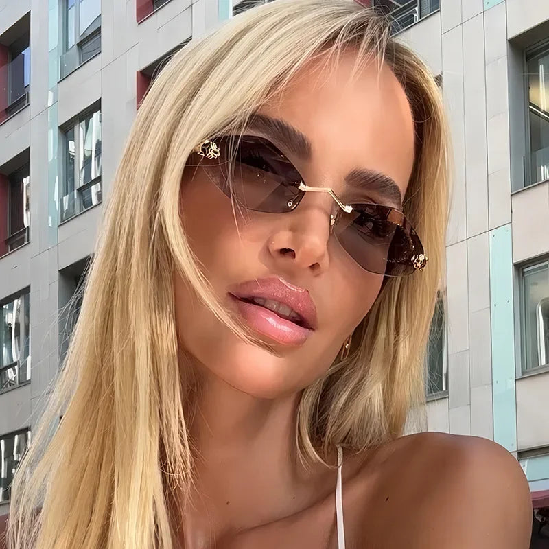 Lunettes de soleil polygonales mode pour femmes, lunettes de soleil de luxe en losange pour femmes, monture métallique vintage, lunettes de soleil pour femme