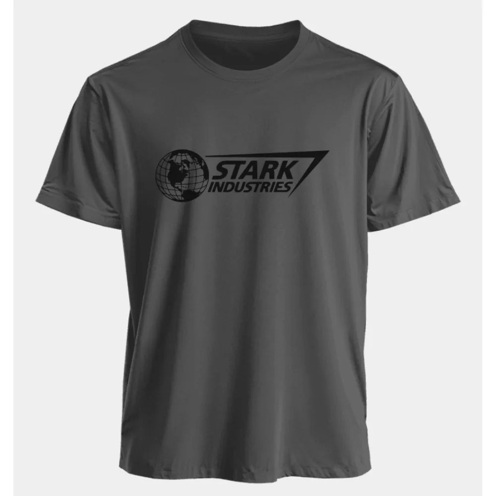 Marvel Men's and Women's T-shirts Iron Man Stark Industries Summer American Spring and Autumn Oversized Sporty Short-sleeved