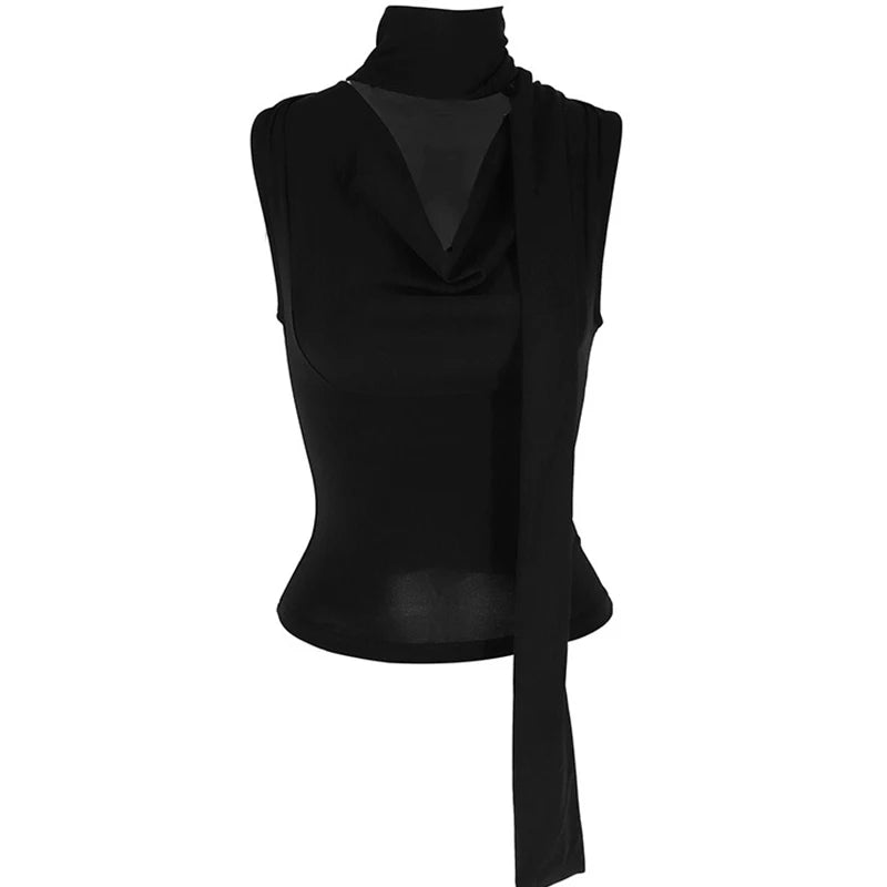 Women's V-Neck Bandage Tank Top – Slim Fit Casual Y2K Style
