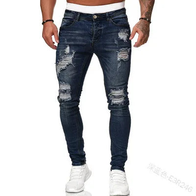 Men's Stretch Straight Leg Jeans – Casual Streetwear Denim for All Seasons