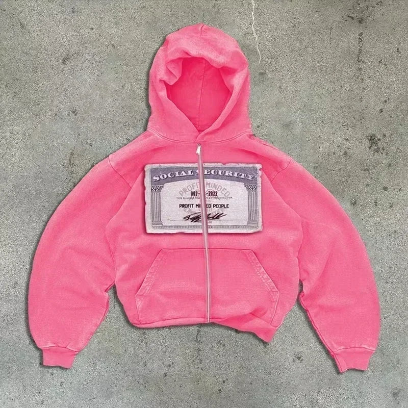 Y2K Street New Fashion Oversized Skull Print Sweater Hoodie Men Harajuku Vintage Hip Hop Popular Casual Sports Hooded Sweater
