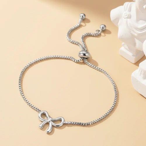 Adjustable Minimalist Knot Bracelet – Polished Stainless Steel | DOTIFIC