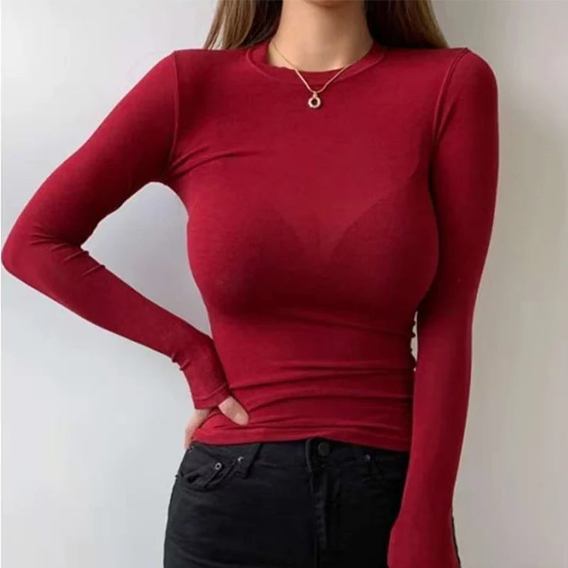 Women's Slim Fit Long Sleeve T-Shirt – Comfort & Style