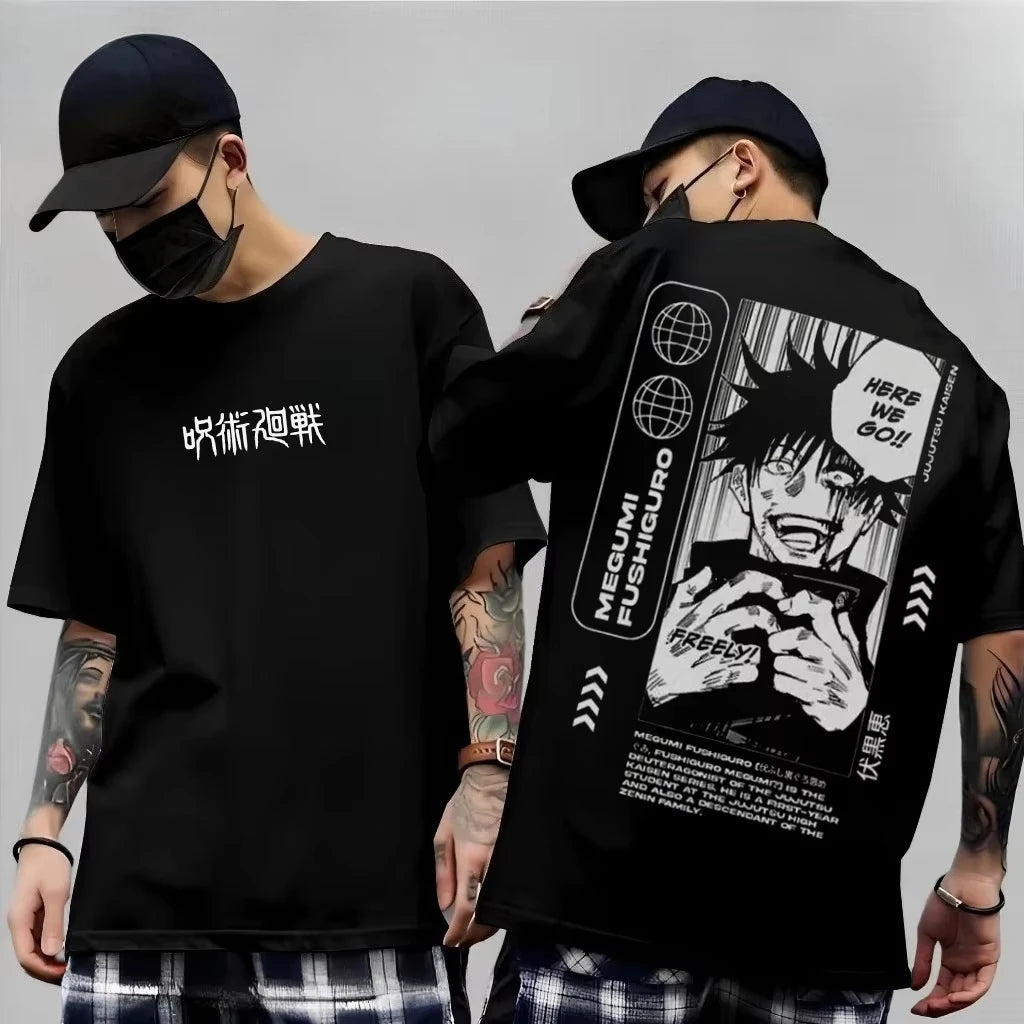 Men's Anime Jujutsu Kaisen T Shirt Toji Fushiguro Cotton Tee Women Short-sleeve Streetwear Casual Gojo Satoru‌ 2026 New Summer