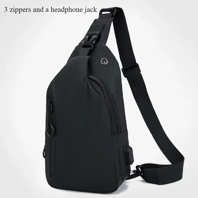 Men Multifunction Anti Theft USB Shoulder Bag Man Crossbody Cross Body Travel Sling Chest Bags Pack Messenger Pack