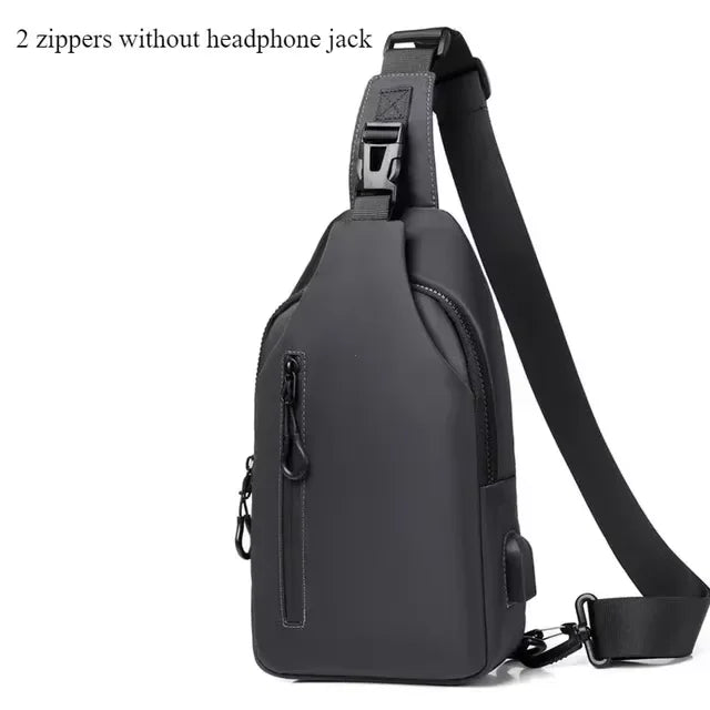 Men Multifunction Anti Theft USB Shoulder Bag Man Crossbody Cross Body Travel Sling Chest Bags Pack Messenger Pack