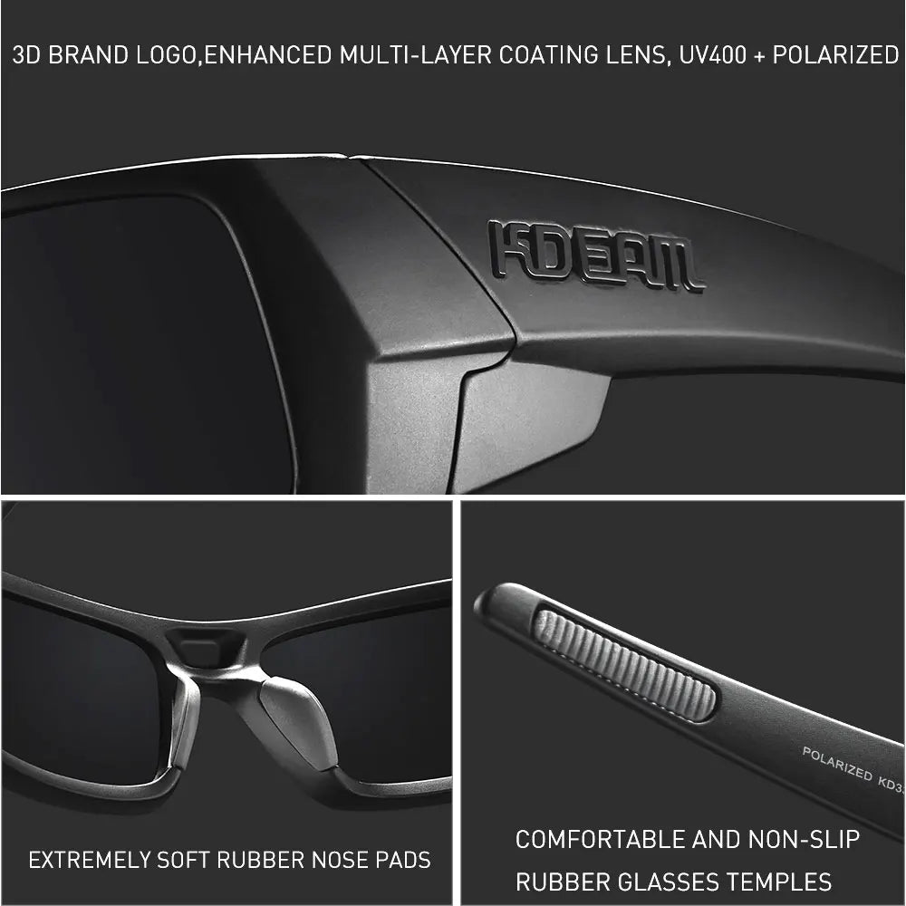 KDEAM Men's Polarized Fishing Sunglasses – UV400 with Zipper Case | Kazers